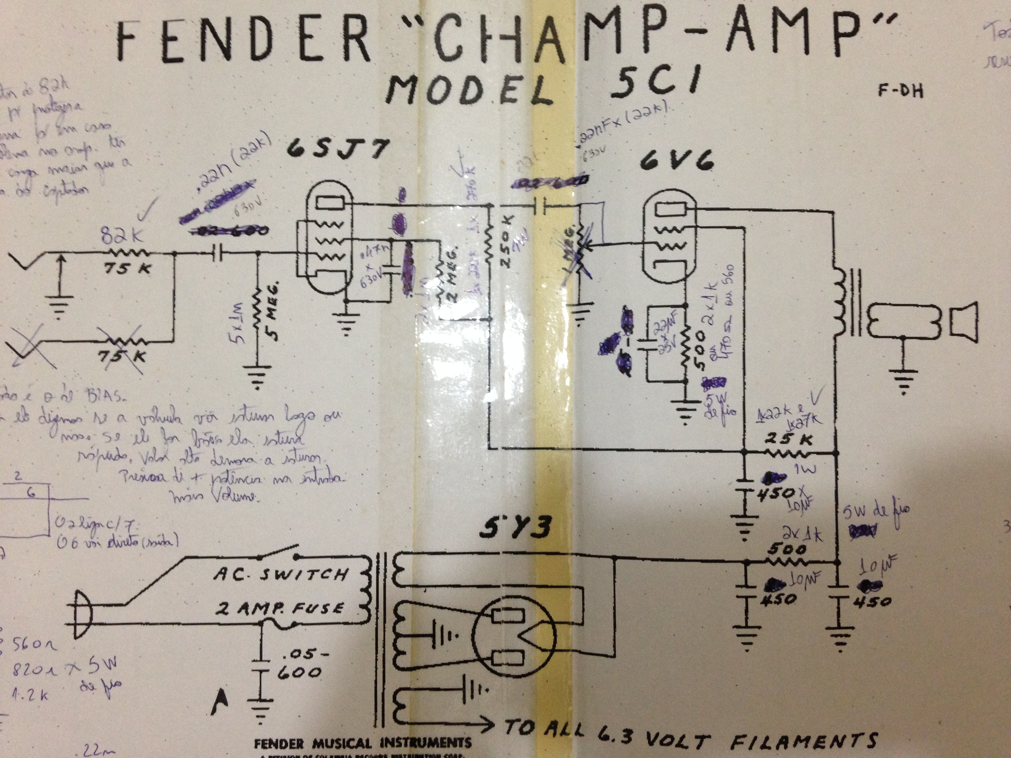 Como Montar Amplificador Fender Champ Valvulado Model 5c1 Tube